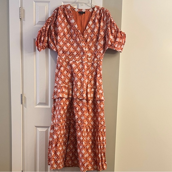 INC International Concepts Dresses & Skirts - INC International Concepts Orange Geometric Midi Dress NWOT